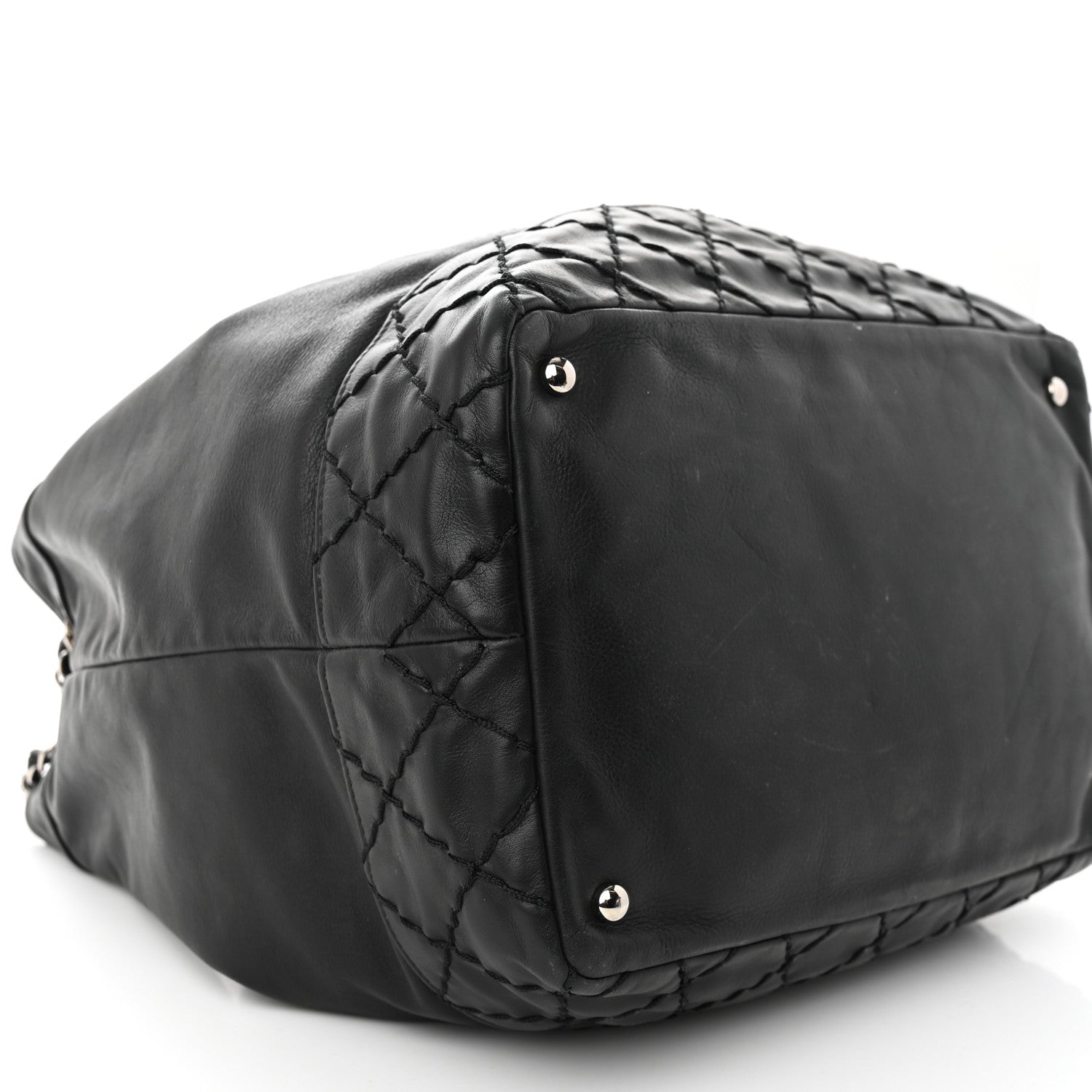 Chanel Calfskin Drawstring CC Bucket Bag Black 8 of 14