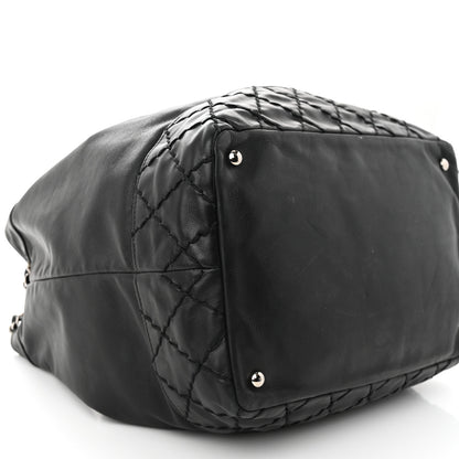 Chanel Calfskin Drawstring CC Bucket Bag Black 8 of 14