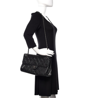 Chanel Crumpled Grained Calfskin Jumbo CC Crave Flap Black 2 of 12