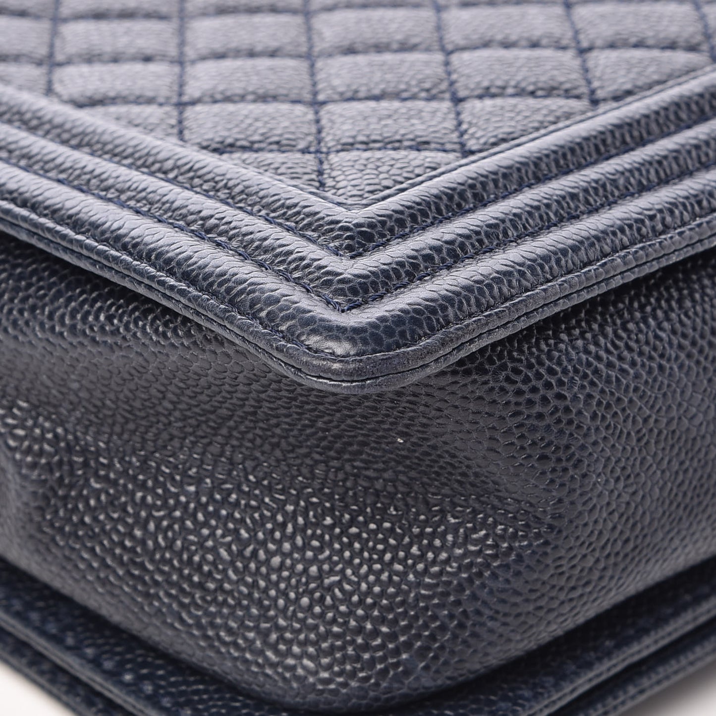 Caviar Quilted Large Boy Flap Blue