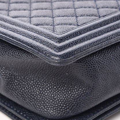 Chanel Caviar Quilted Large Boy Flap Blue 12 of 14
