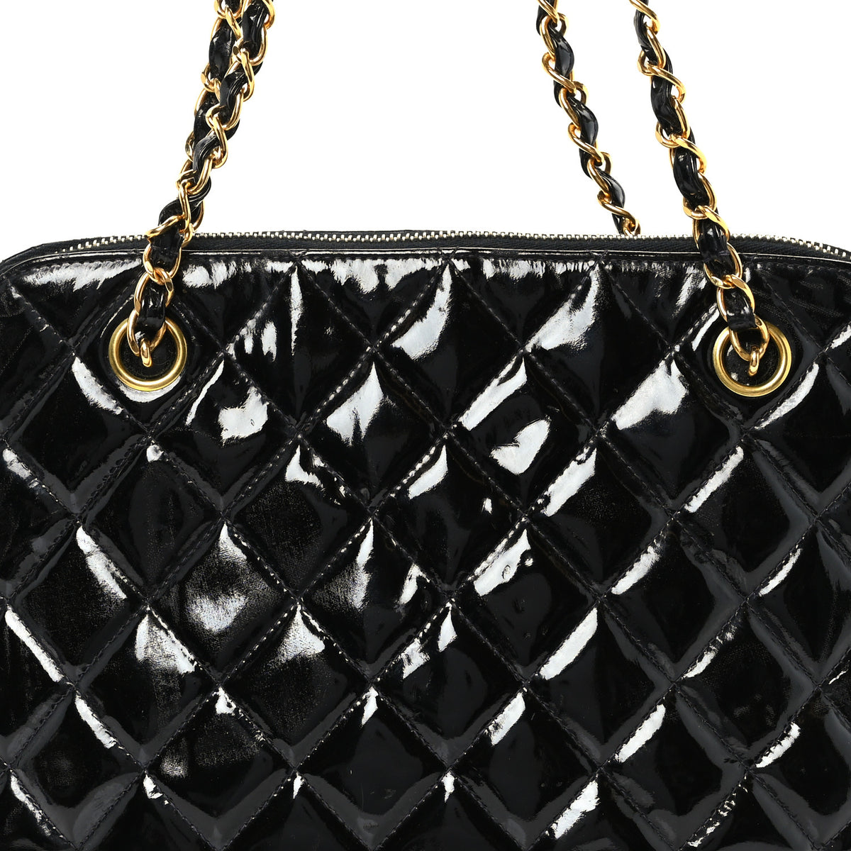 Chanel Patent Quilted CC Shoulder Bag Black 8 of 10