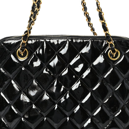 Chanel Patent Quilted CC Shoulder Bag Black 8 of 10