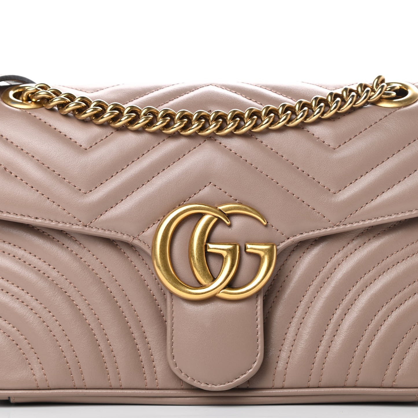 Calfskin Matelasse Small GG Marmont Shoulder Bag Porcelain Rose