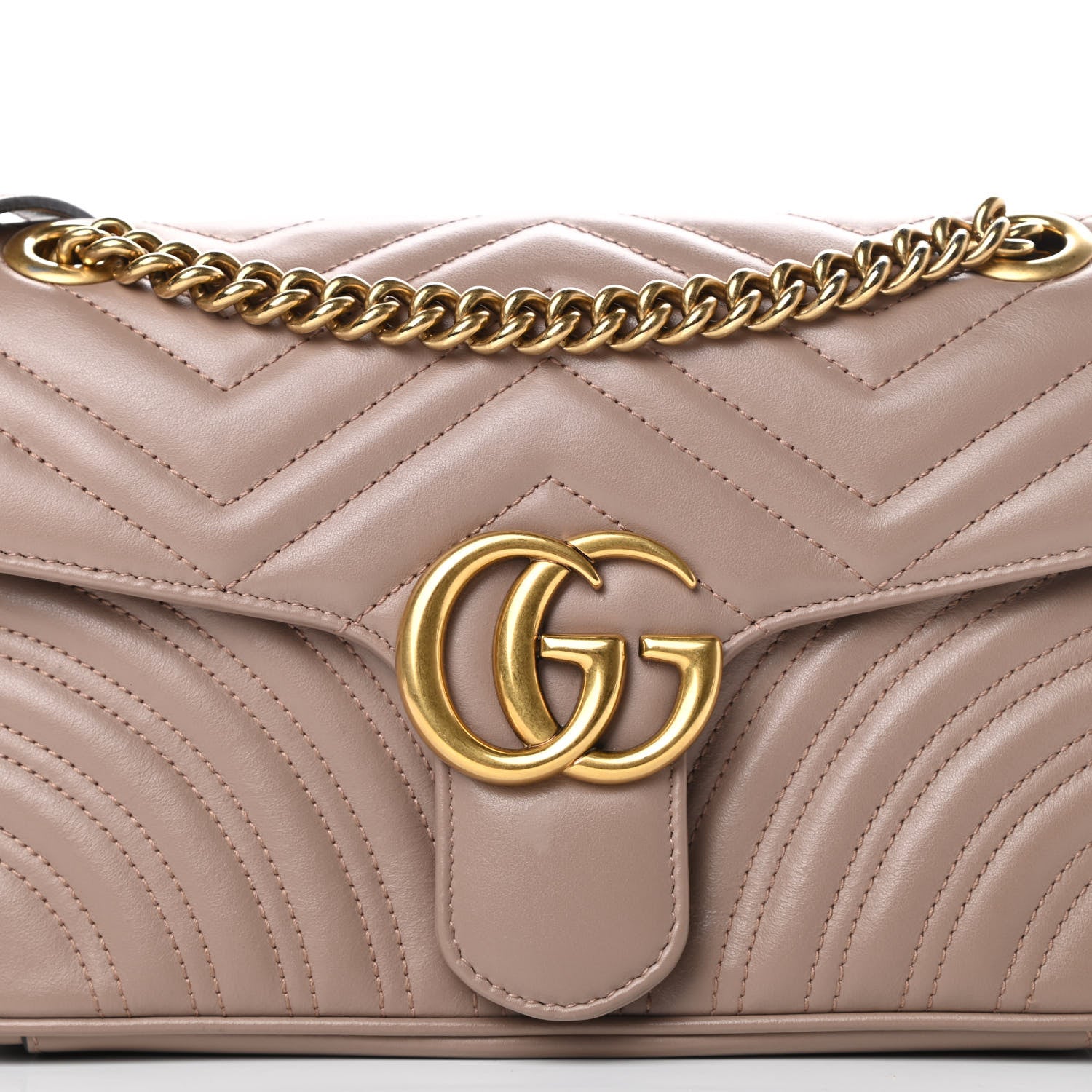 Gucci Calfskin Matelasse Small GG Marmont Shoulder Bag Porcelain Rose 7 of 10