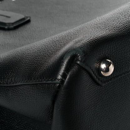Burberry Derby Calfskin House Check Medium Banner Tote Black 9 of 15