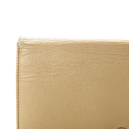 Chanel Grained Calfskin CC Button Yen Wallet Beige 15 of 20
