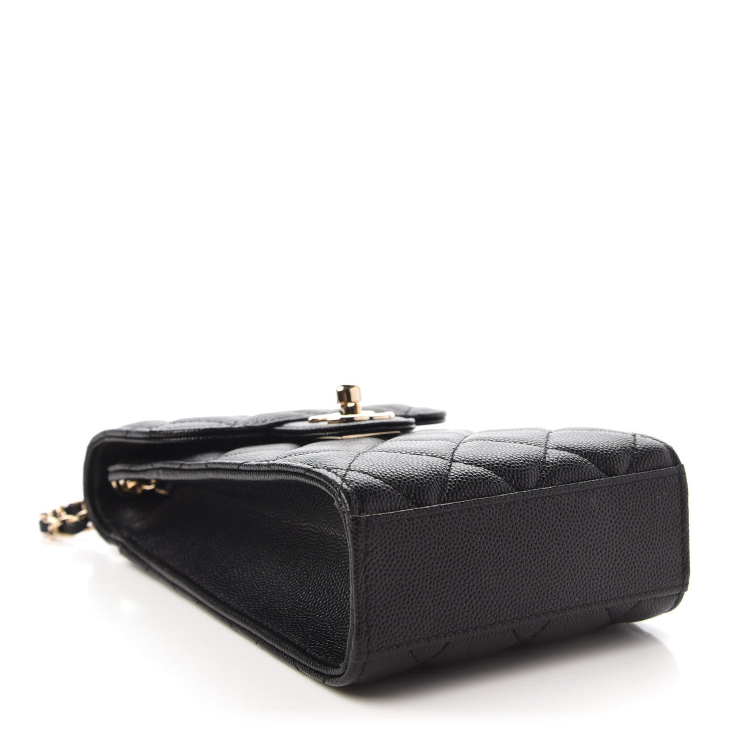 Caviar Quilted Classic Phone Holder Black