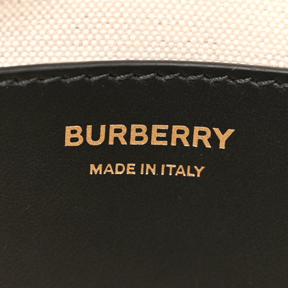 Burberry Raffia Calfskin TB Small Note Crossbody Bag Natural Black 6 of 11