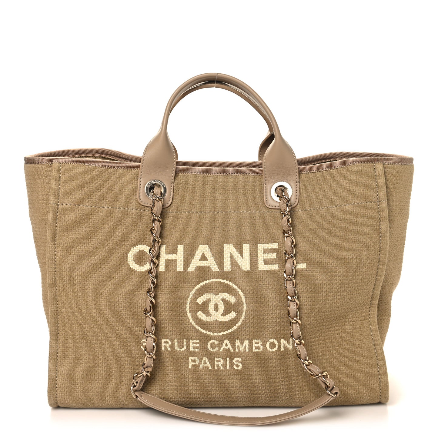 Mixed Fibers Medium Deauville Tote Beige