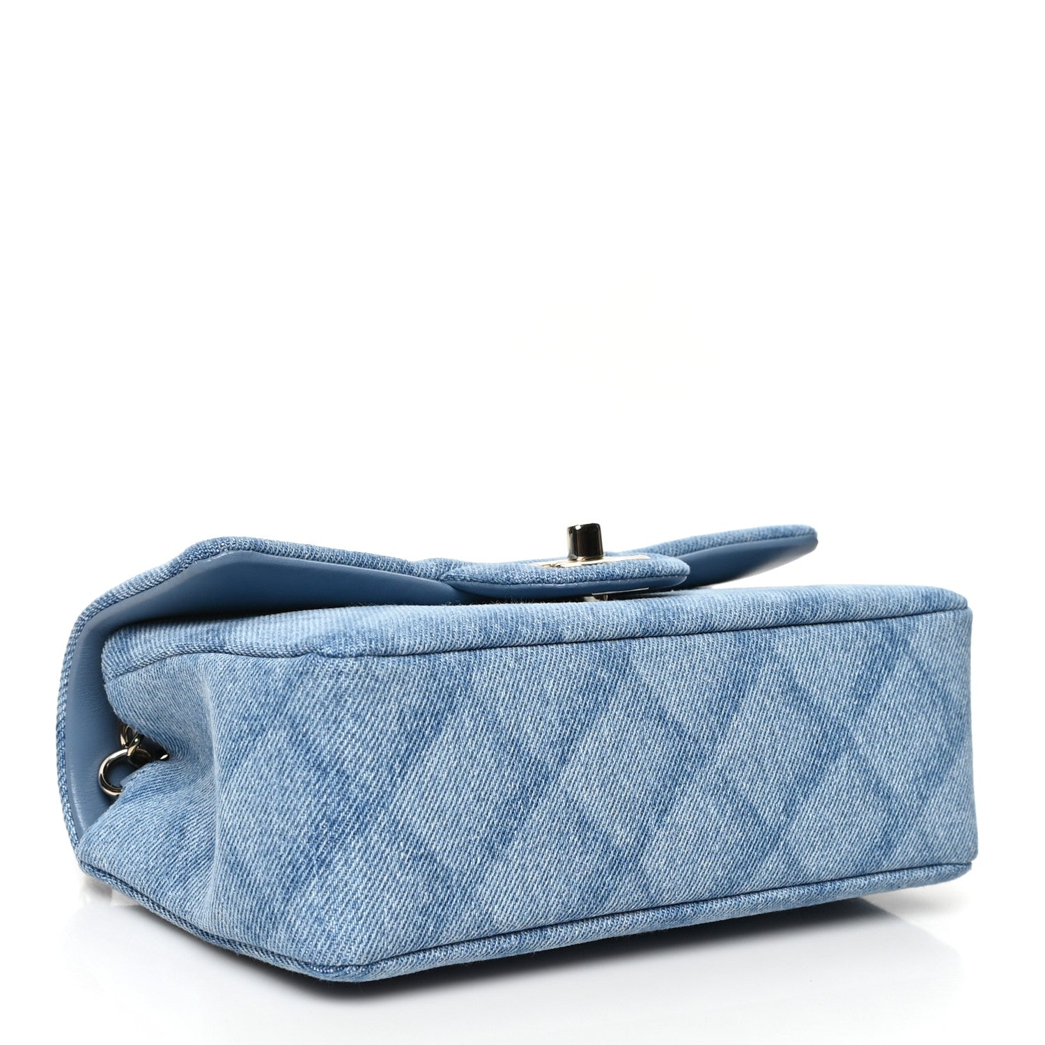 Chanel Printed Denim Quilted Mini Rectangular Flap Light Blue 4 of 10