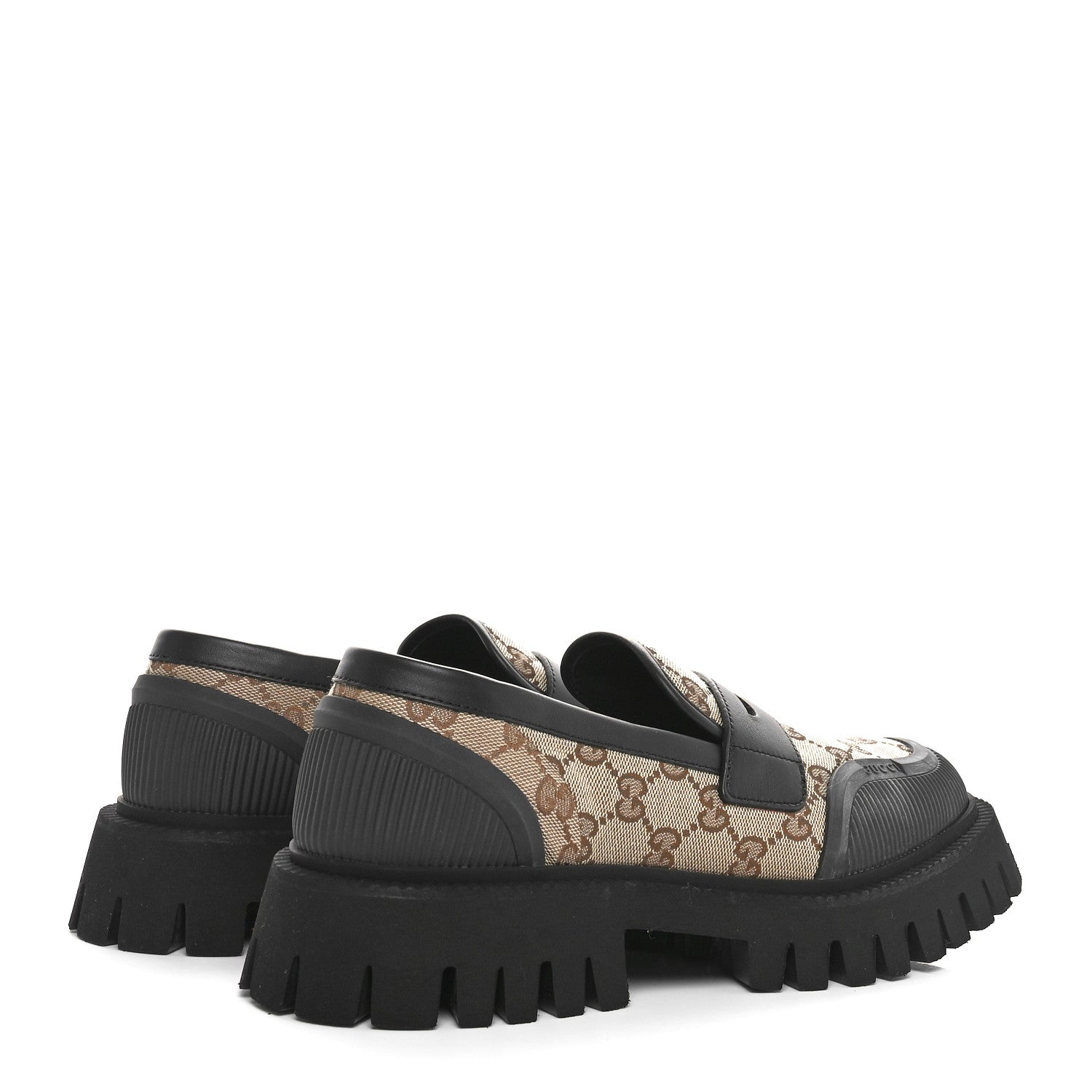 Gucci GG Monogram Miro Soft Calfskin Platform Loafers 39.5 Beige Ebony Black 4 of 9