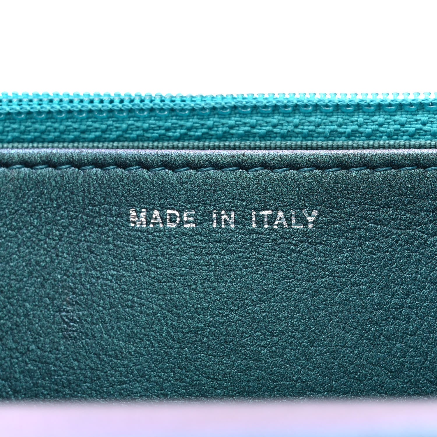 Chanel Iridescent Lambskin Quilted Wallet On Chain WOC Turquoise 7 of 12