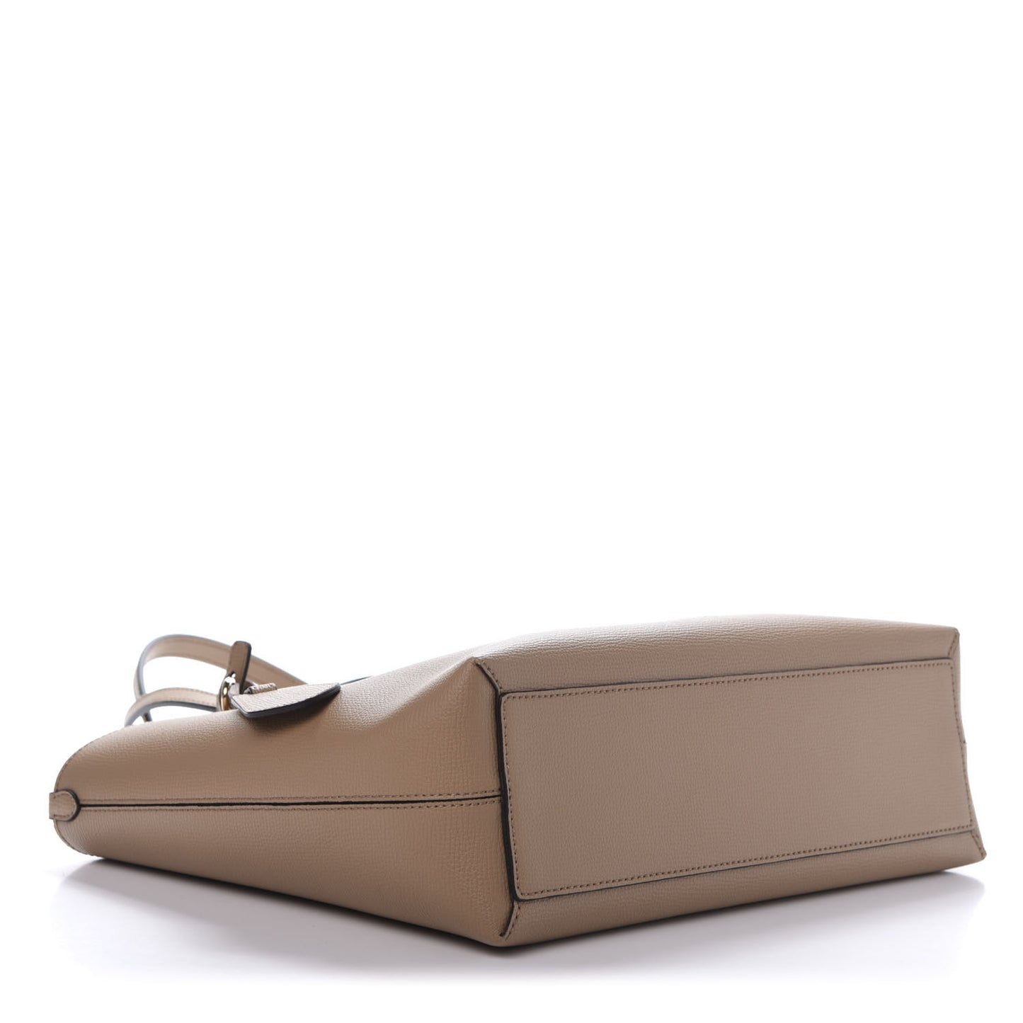 Grainy Calfskin Haymarket Check Small Reversible Tote Mid Camel