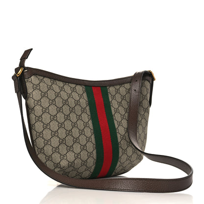Gucci GG Supreme Monogram Web Small Ophidia Half Moon Hobo Brown 3 of 9