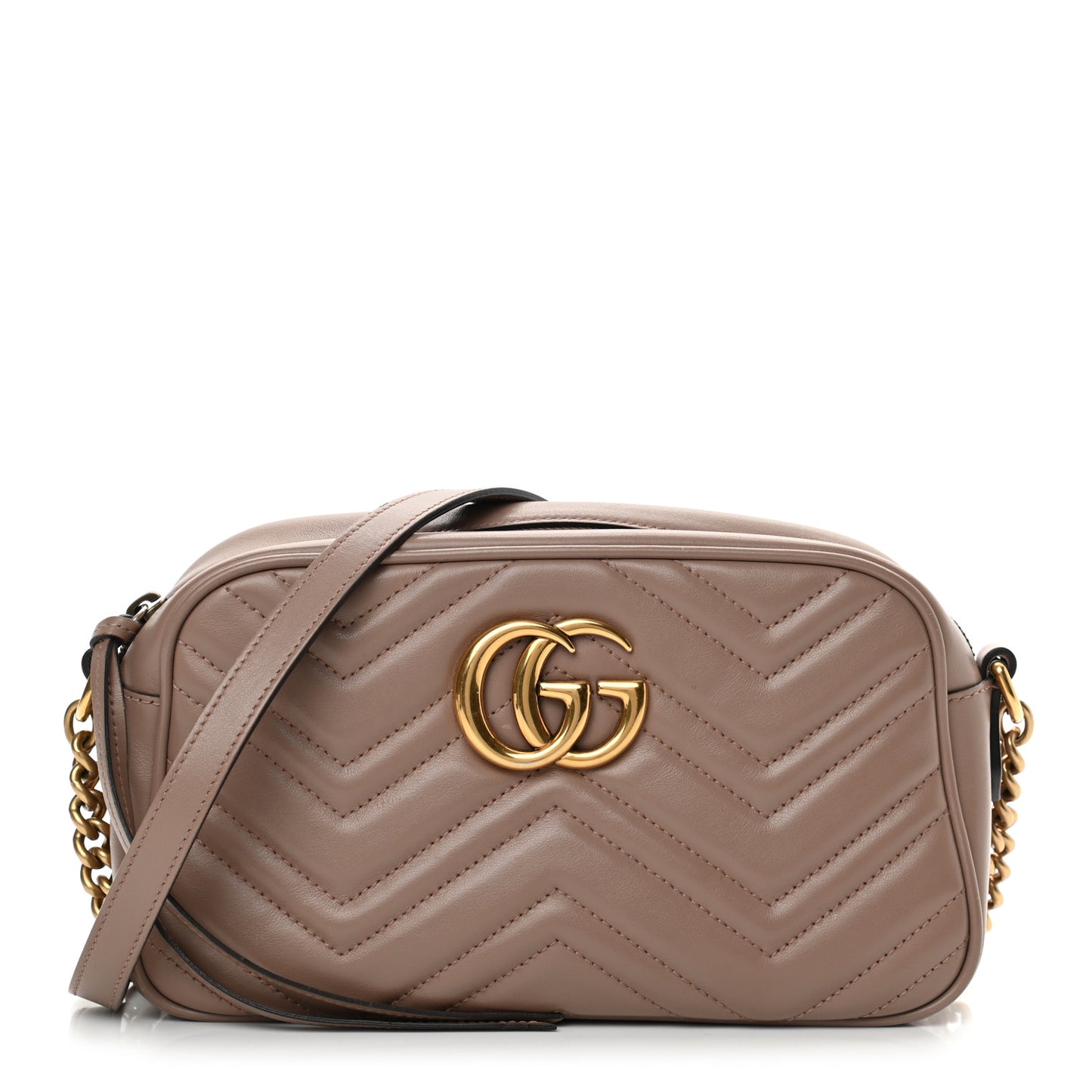 Calfskin Matelasse Small GG Marmont Chain Shoulder Bag Porcelain Rose