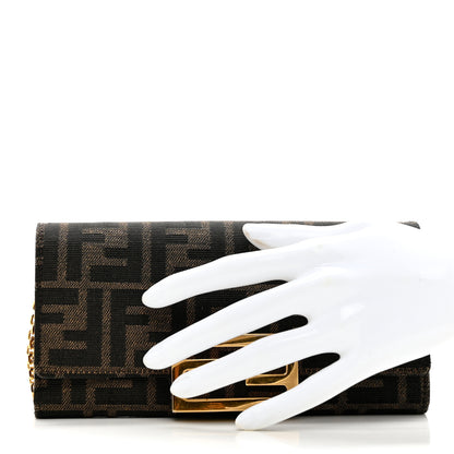 Fendi Zucca Vitello Continental Wallet On Chain Tobacco 2 of 6