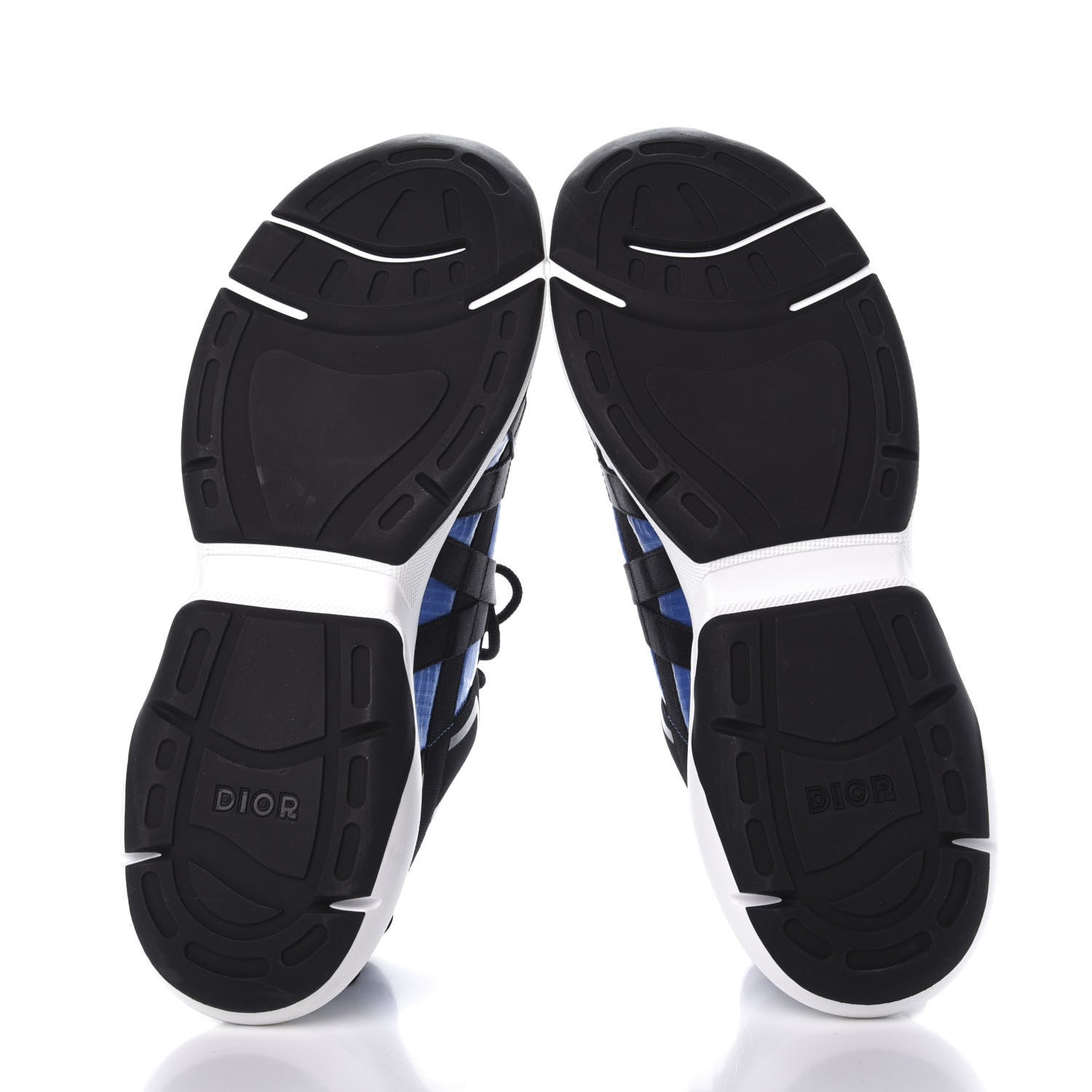 Christian Dior X Sorayama Ripstop Nylon Calfskin Mens B24 Runtek Sneakers 43 Blue Black 6 of 9