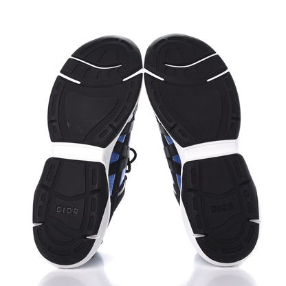 Christian Dior X Sorayama Ripstop Nylon Calfskin Mens B24 Runtek Sneakers 43 Blue Black 6 of 9