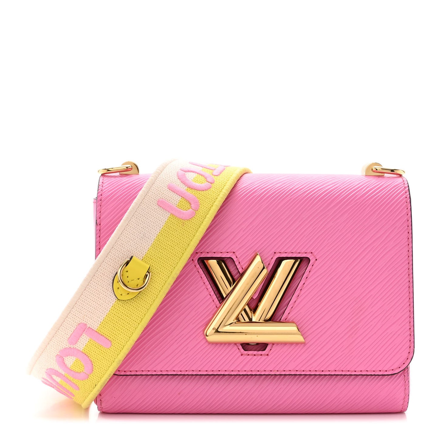 Epi Twist Shoulder Bag PM Pink Yellow