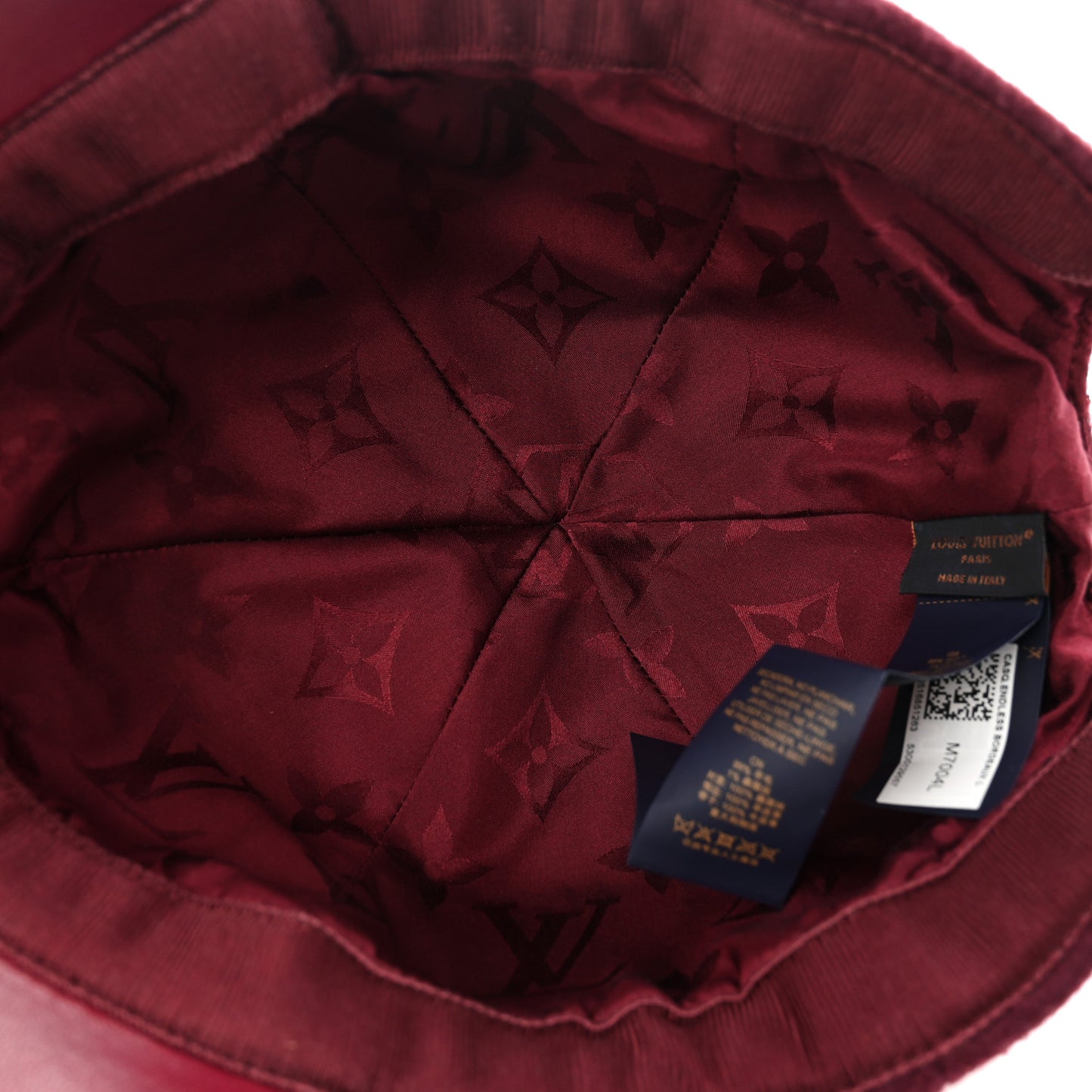 Wool Silk Monogram Endless Cap L Bordeaux