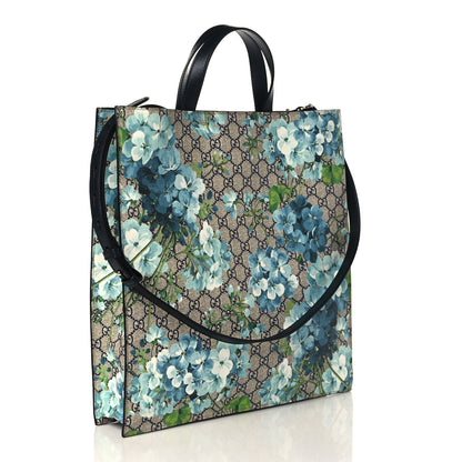 Gucci Soft GG Supreme Monogram Blooms Vertical Tote Blue 3 of 9