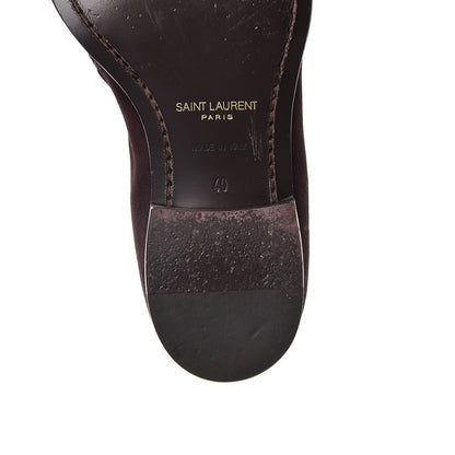 Saint Laurent Suede Soho Calfskin Ankle Boots 40 Deep Blood 10 of 25