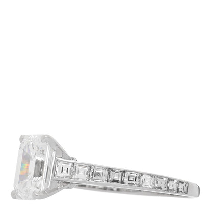 Cartier 18K White Gold Diamond 2.38ct Emerald Cut Diane Engagement Ring 52 6 3 of 7
