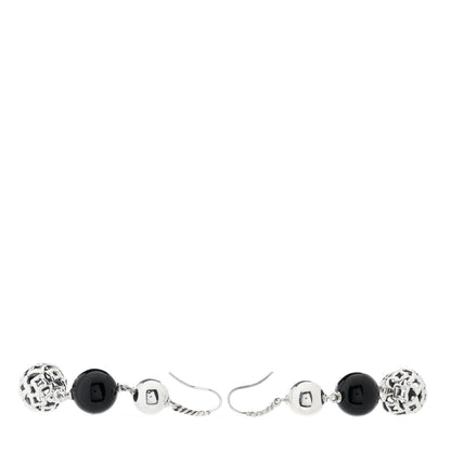 David Yurman Sterling Silver Black Onyx Elements Drop Earrings 3 of 6