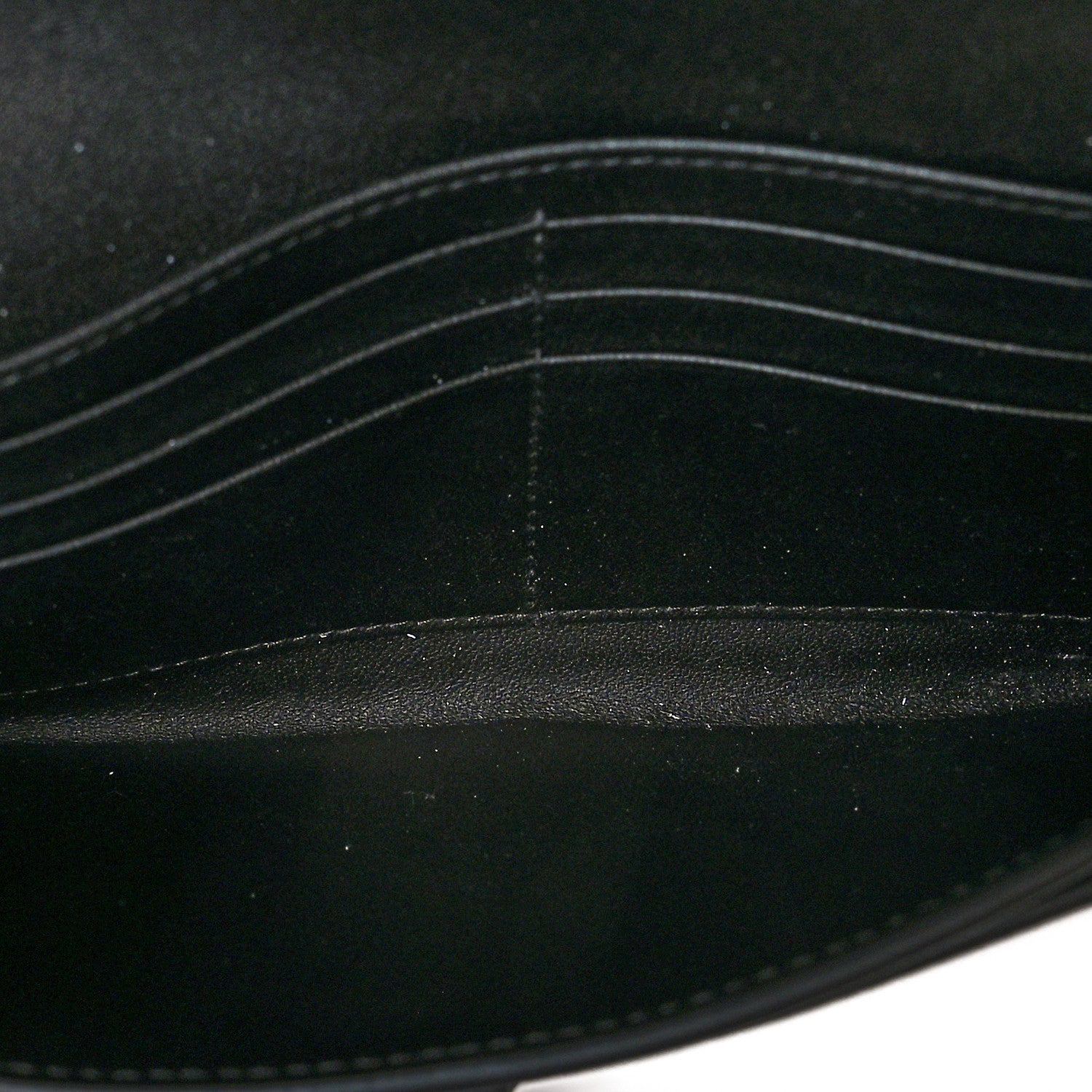 Christian Dior Grained Calfskin Saddle Chain Wallet Pouch Black 6 of 11