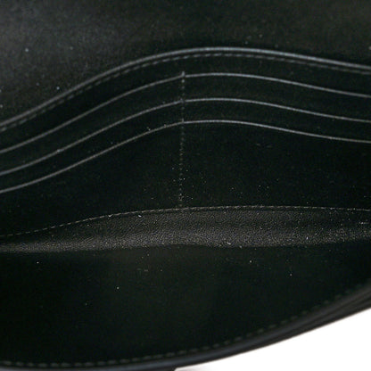 Christian Dior Grained Calfskin Saddle Chain Wallet Pouch Black 6 of 11