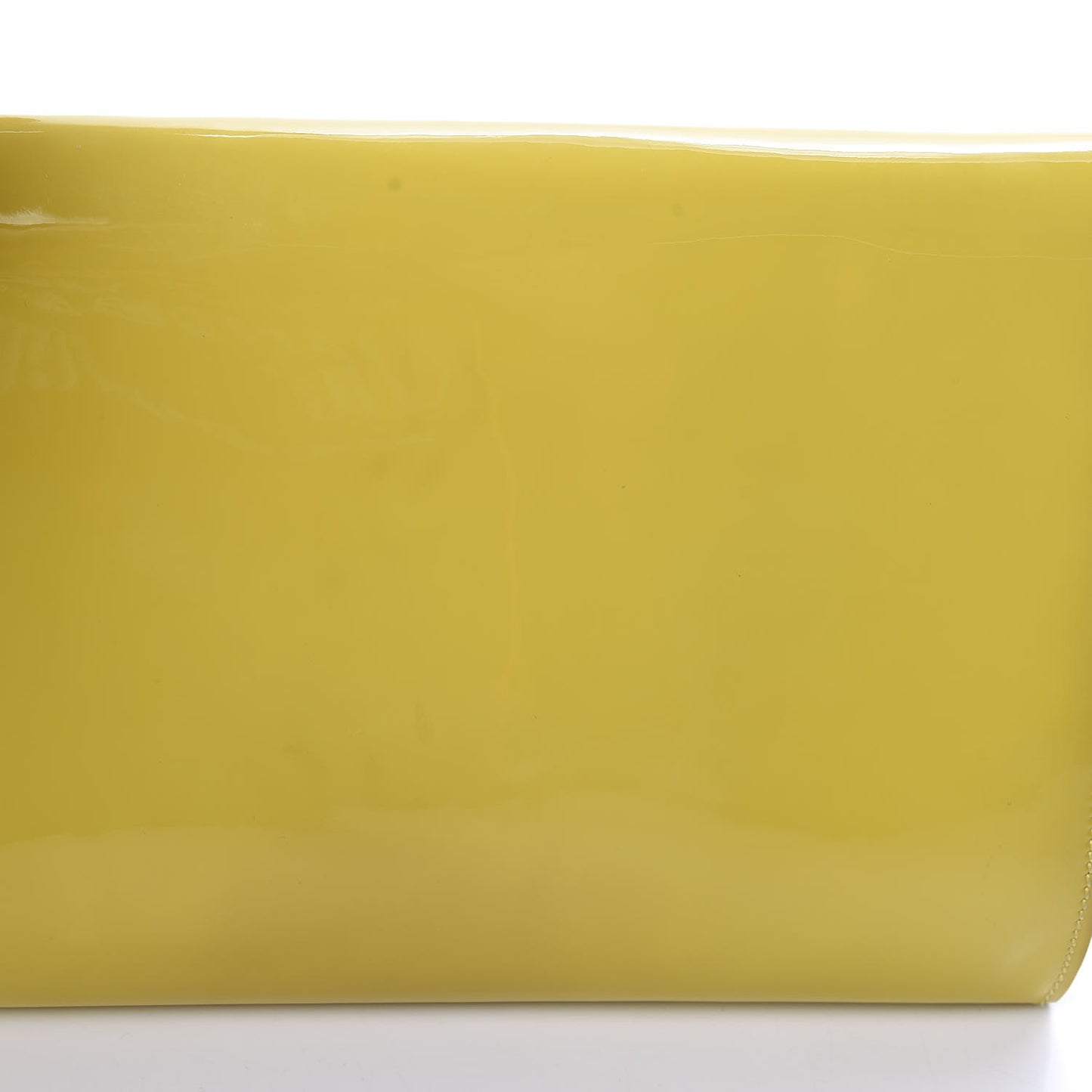 Patent Calfskin Large Belle De Jour Clutch Yellow