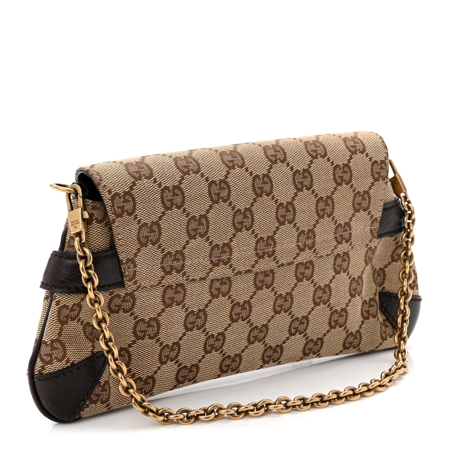 Monogram Horsebit Clutch Dark Brown