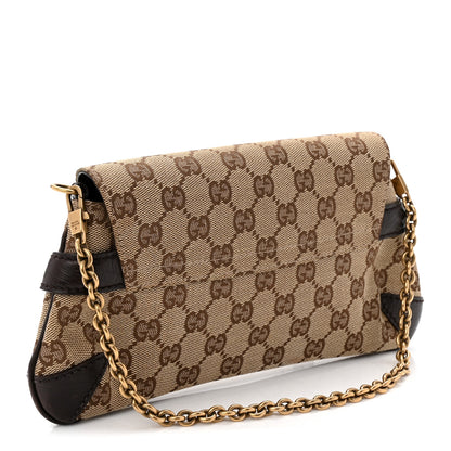 Gucci Monogram Horsebit Clutch Dark Brown 3 of 11