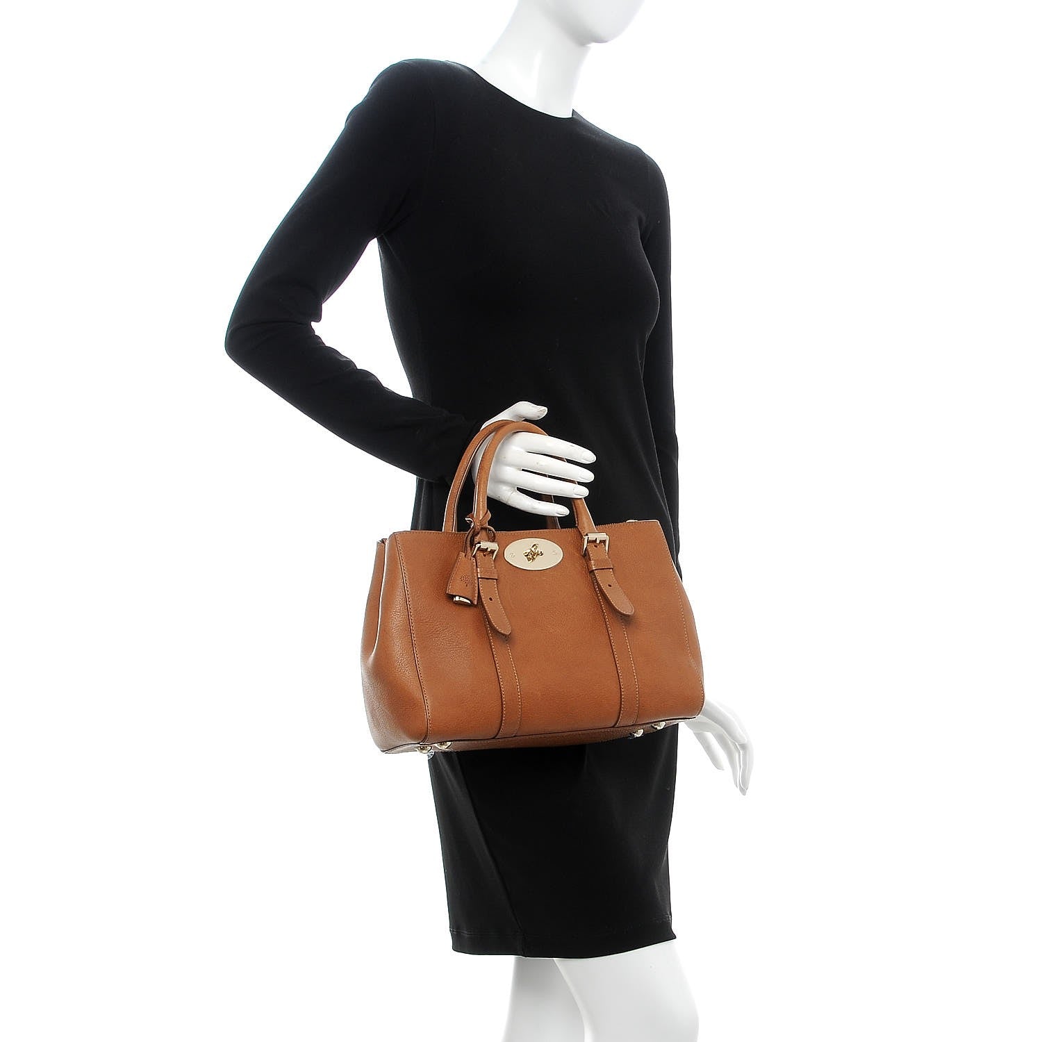 Mulberry Classic Grain Small Bayswater Double Zip Tote Oak 2 of 8
