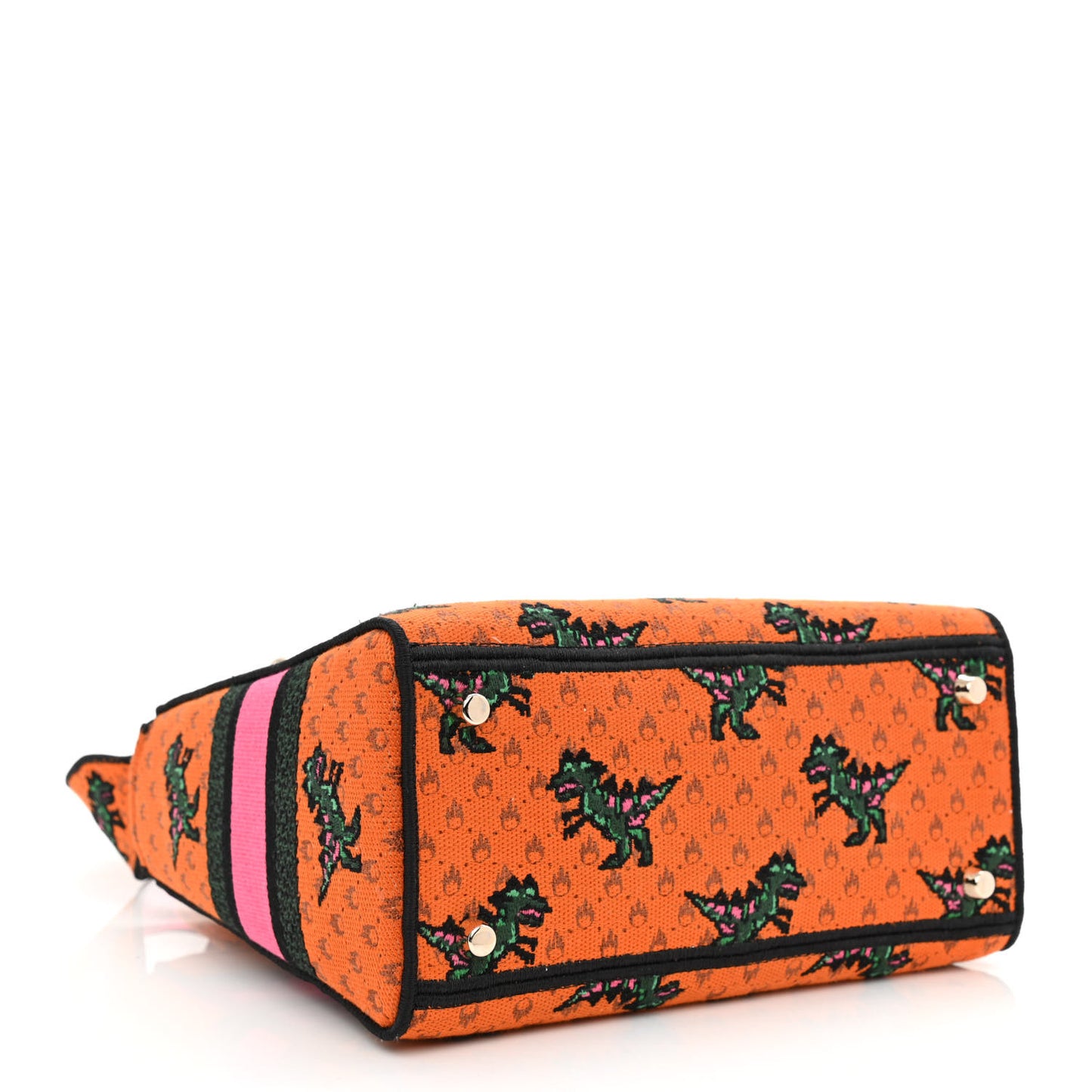 Canvas Embroidered Dino Medium Lady D-Lite Orange Multicolor