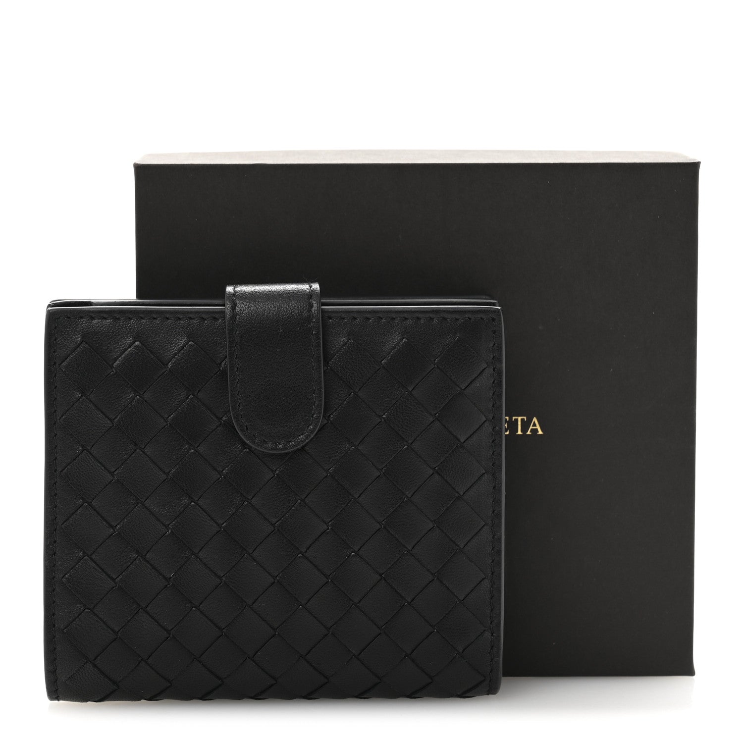 Bottega Veneta Nappa Intrecciato Snap Wallet Black 9 of 9