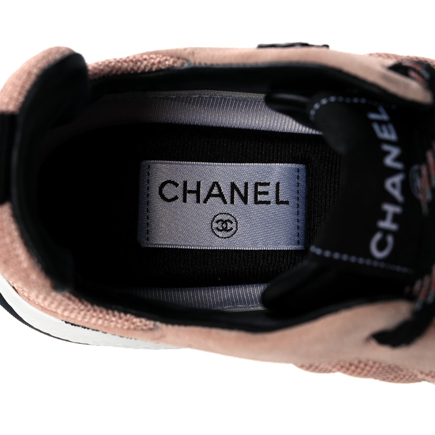 Mesh Suede Calfskin Quilted Sneakers 40 Pink Beige