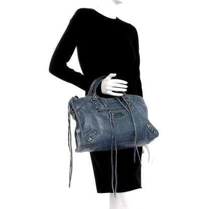 Balenciaga Chevre Classic Hardware City Bleu Jean 2 of 14