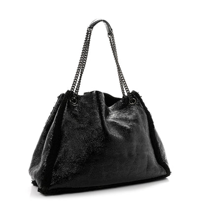 Gucci Patent Shearling Large Soho Chain Shoulder Bag Black 4 of 11