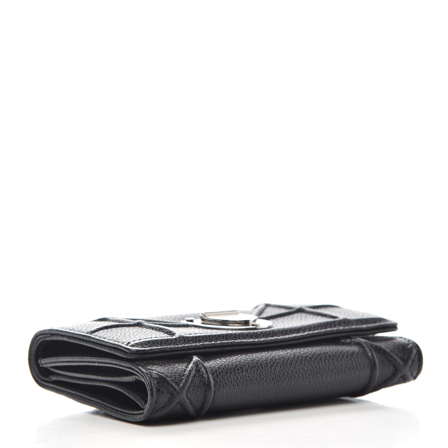 Grained Calfskin Cannage Diorama Elancee Wallet Black