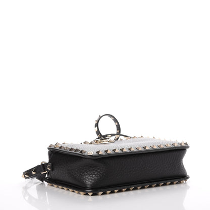 Valentino Garavani Grained Calfskin Rockstud Flip Lock Camera Crossbody Bag Black 4 of 7