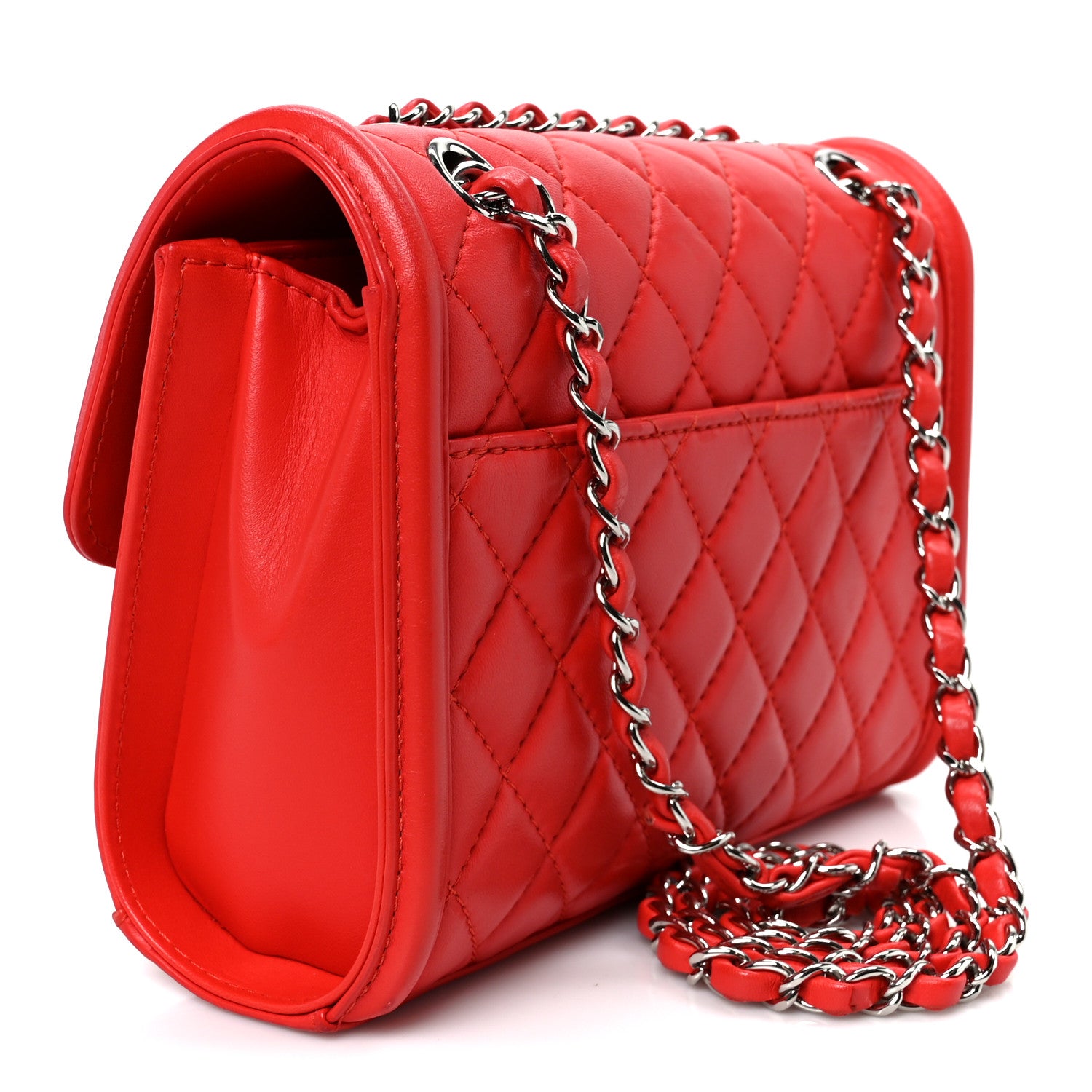 Chanel Lambskin Quilted Small Geometric Flap Red 2 of 10