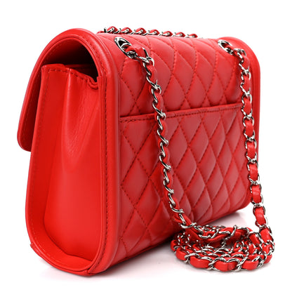 Chanel Lambskin Quilted Small Geometric Flap Red 2 of 10