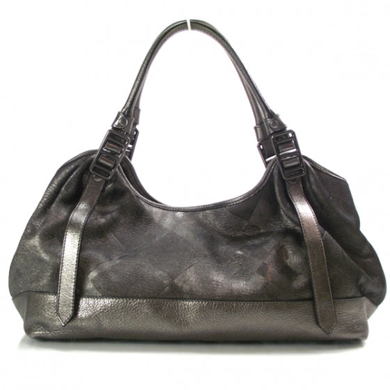 Leather Shimmer Check Lawson Bag