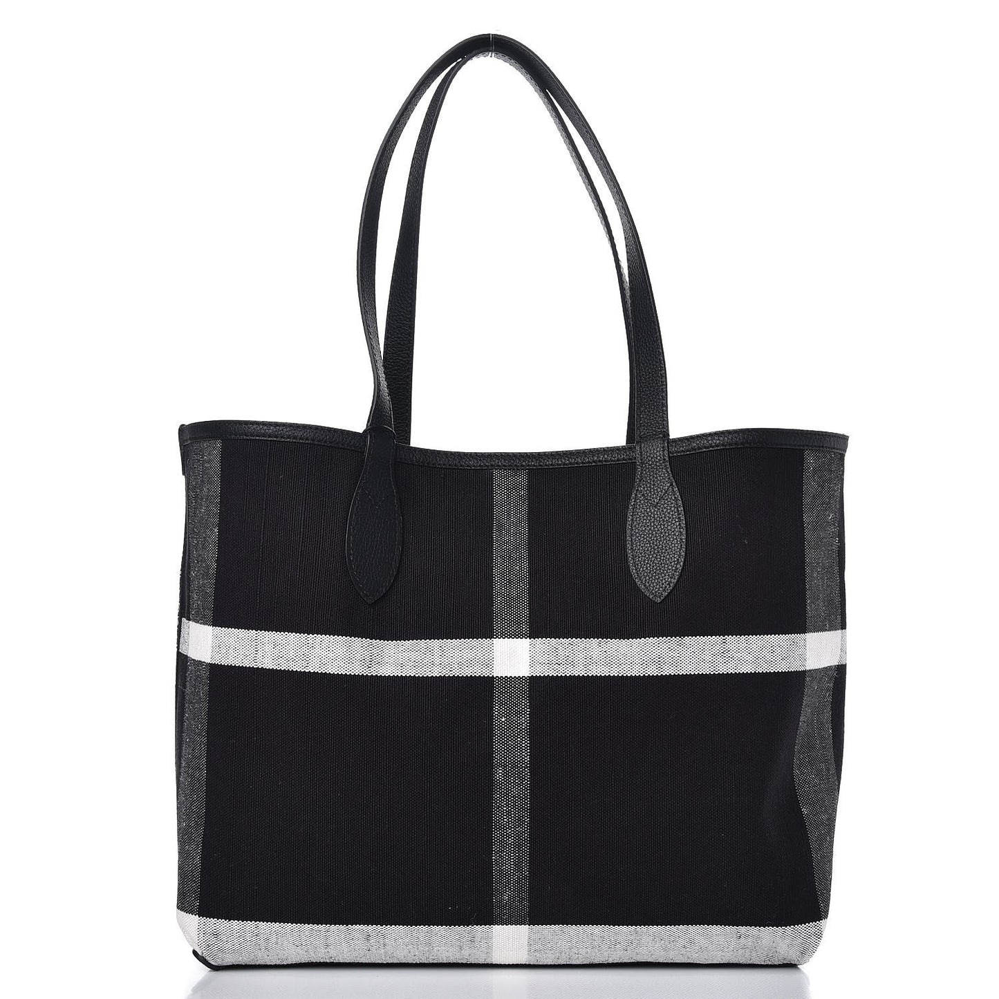 Coated Canvas Mega Check Sketchbook Medium Reversible Doodle Tote Black