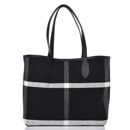 Burberry Coated Canvas Mega Check Sketchbook Medium Reversible Doodle Tote Black 3 of 6