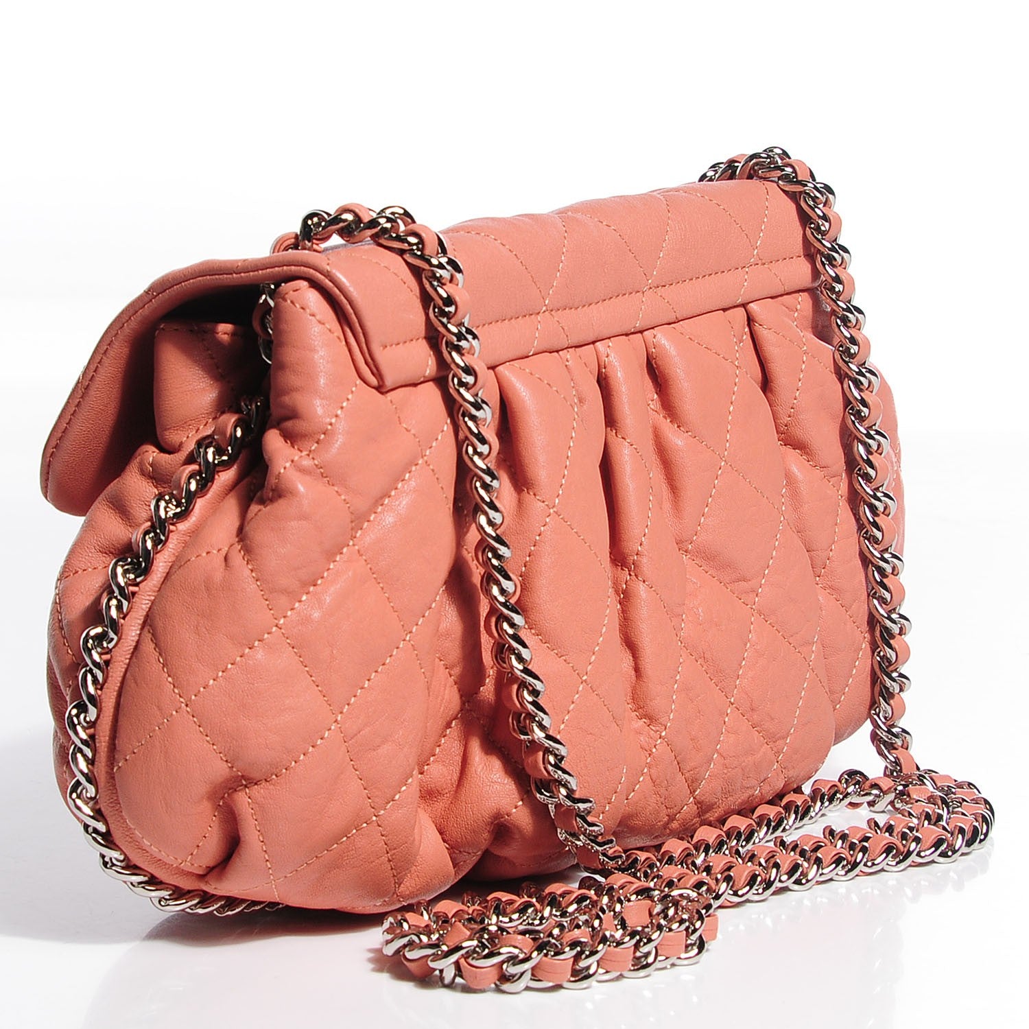 Chanel Washed Lambskin Quilted Medium Chain Around Messenger Pink 3 of 8