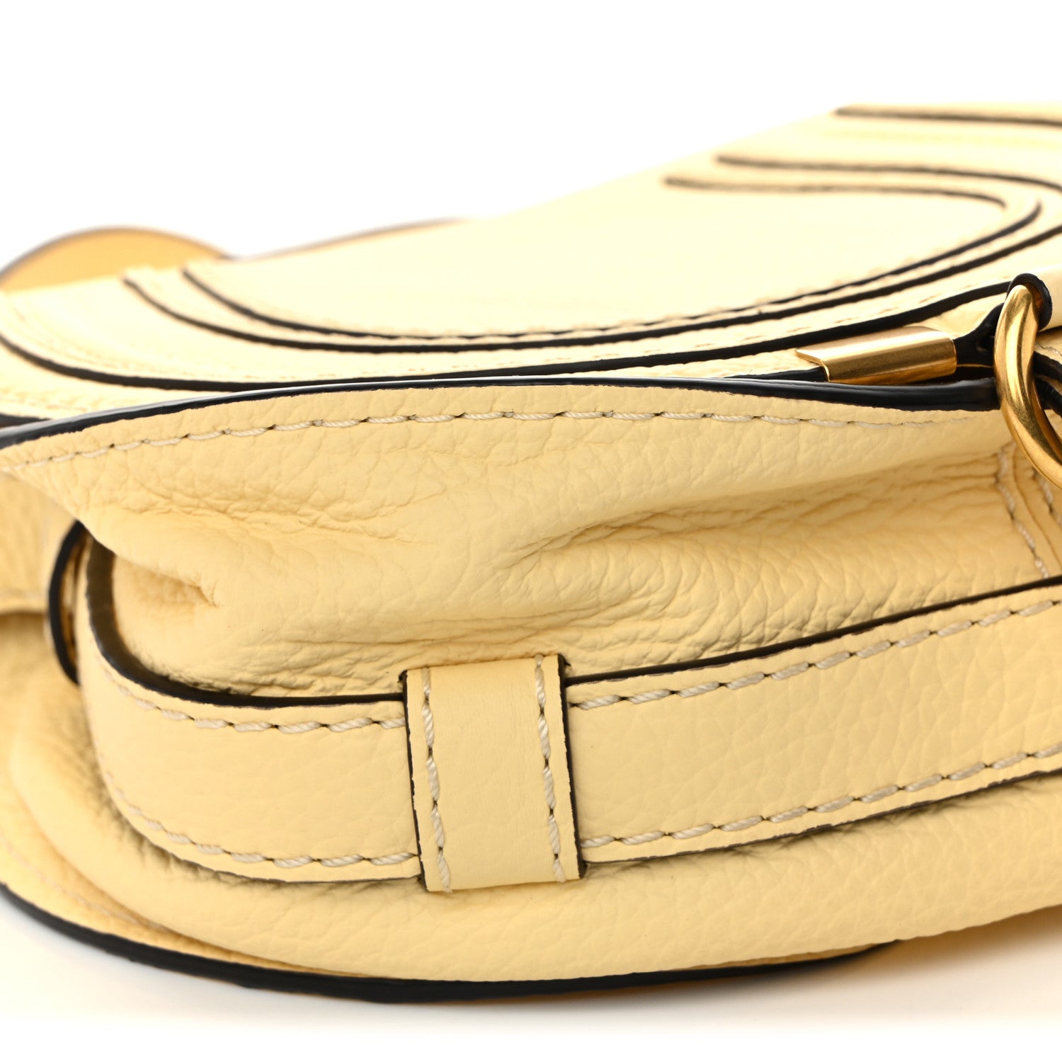Chloe Grained Calfskin Small Marcie Saddle Bag Softy Yellow 8 of 9