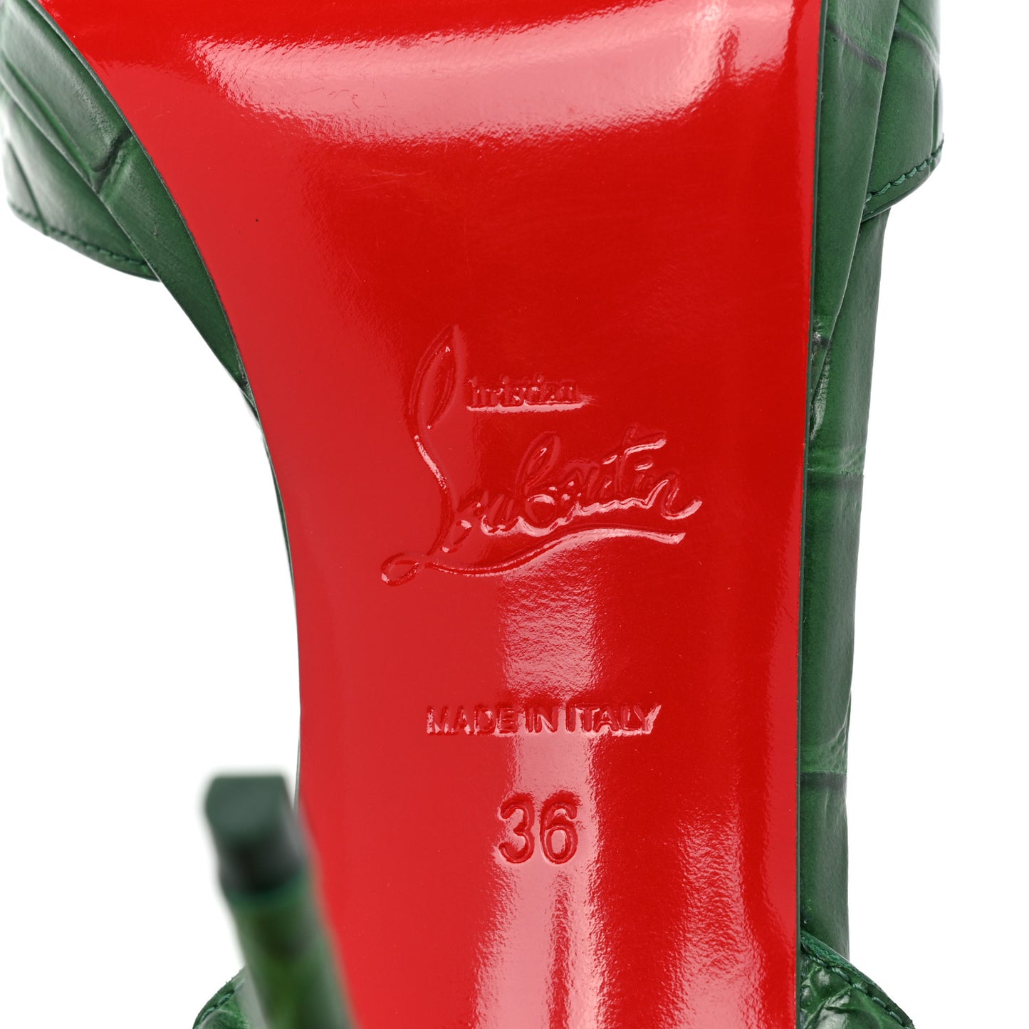 Calfskin Alligator Embossed Loubiloo 100 Sandals 36 Canopee
